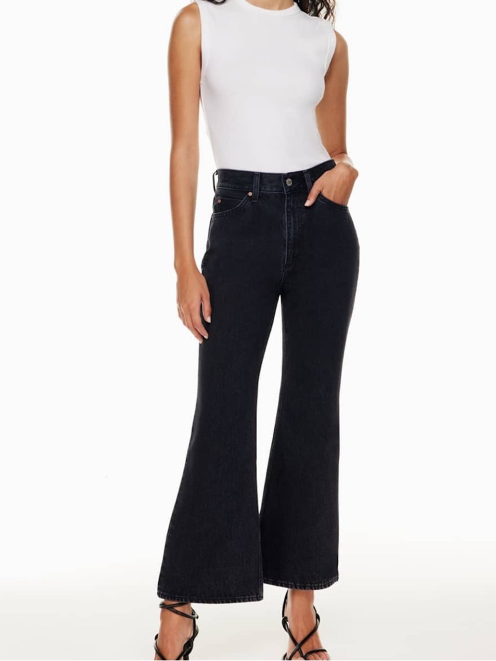 Denim Forum Aritzia Black The Marlene 60’s High Rise Flare Jeans